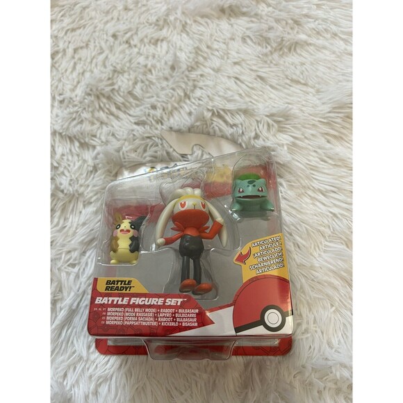 New Pokemon Battle Figure Set Morpeko Raboot Bulbasaur Toy - Picture 1 of 2